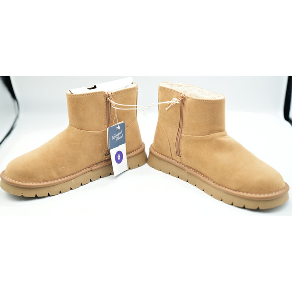 Universal Thread-Women's tan faux suede memory foam size zip boots size 6 - Picture 2 of 8
